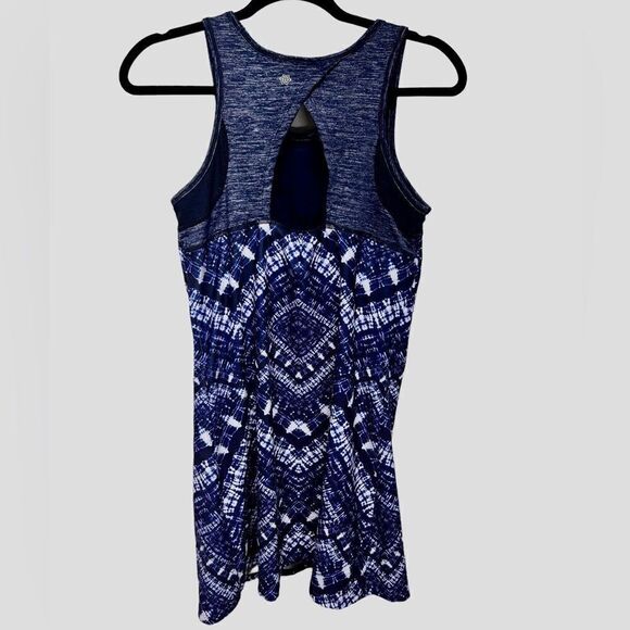 Nannette Lepore Blue Printed Activewear Workout Tank Top Cool Summer Gym Running - Picture 4 of 5